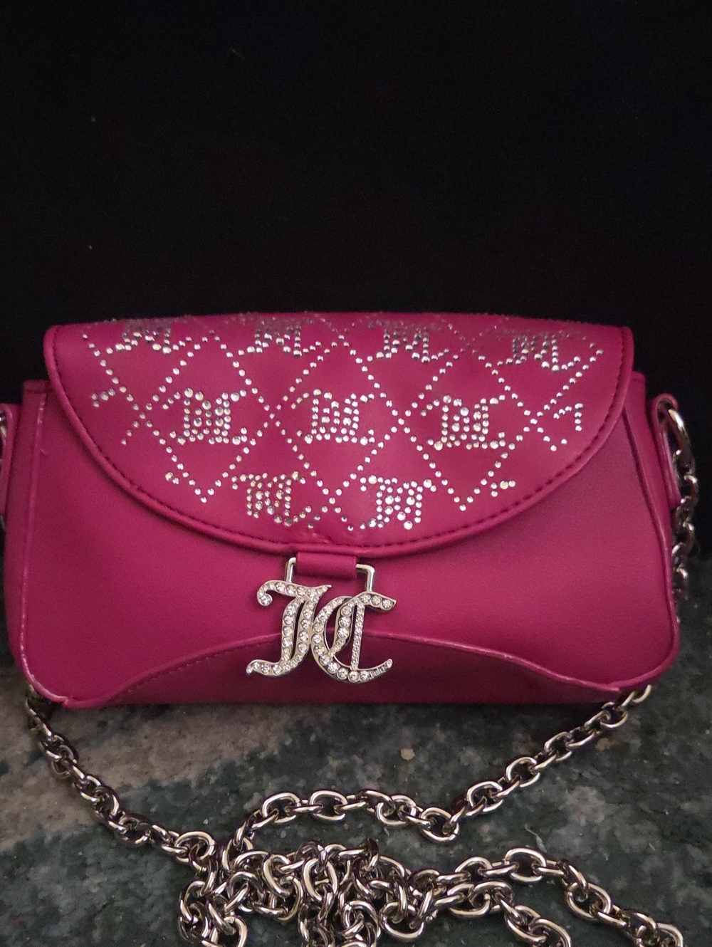 Juicy Couture Chain Shoulder Bag with Crystal Accent